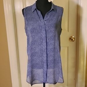 WHBM Blue Sleeveless Top